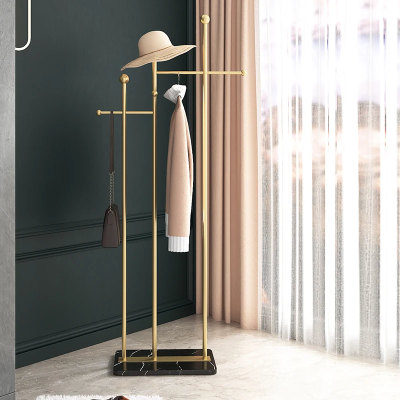 

Good blacksmith light luxury marble pattern floor bedroom household clothes rack creative clothes and hats bedroom