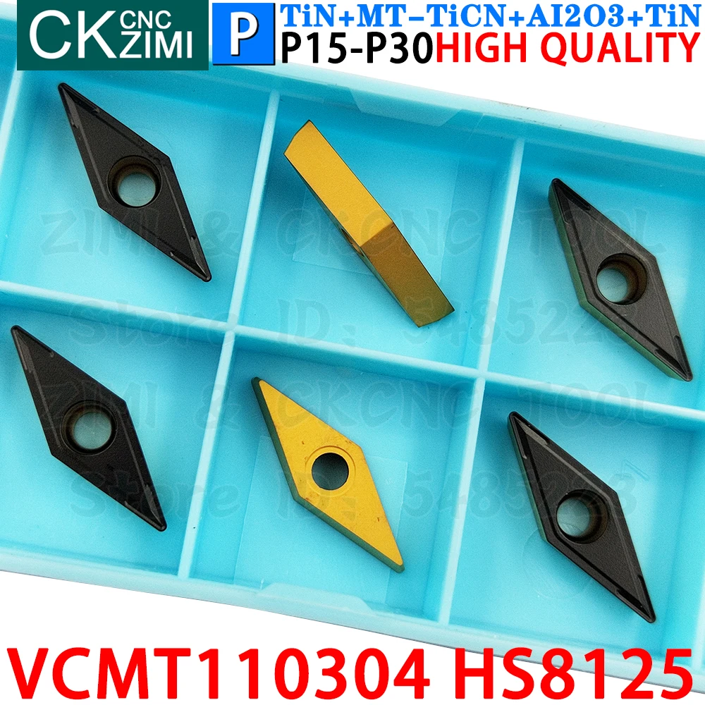 VCMT110304 HS8125 VCMT 110304 HS8125 كربيد الخارجية تحول إدراج أدوات VCMT 110304 VCMT221 HS8125 CNC مخرطة معدنية أدوات تقطيع