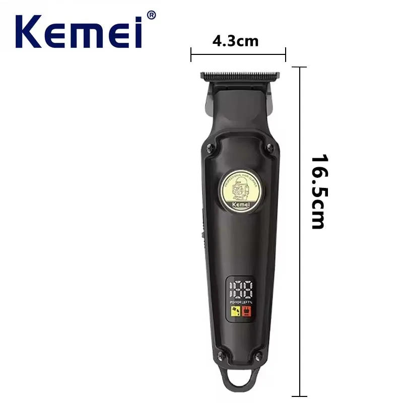 Kemei KM-2371 Men\'s Home Electric Hair Trimmer LCD display adjustable body hook for easy storage