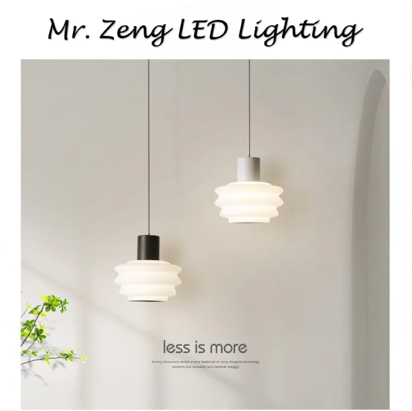 Cream Color LED Chandelier Northern Europe 2024 Style Lampshade Hotel Kitchen Corridor Bedroom Home Interior Decoration Lighting