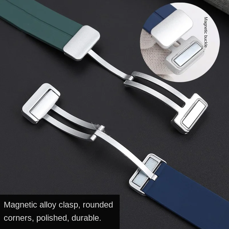 22mm Soft Silicone Strap for Casio Marlin MDV-106 Duro MDv106 MTP-1374 1375 EFS-S510 EFV-540 Strap Bracelet Magnetic Fold Buckle