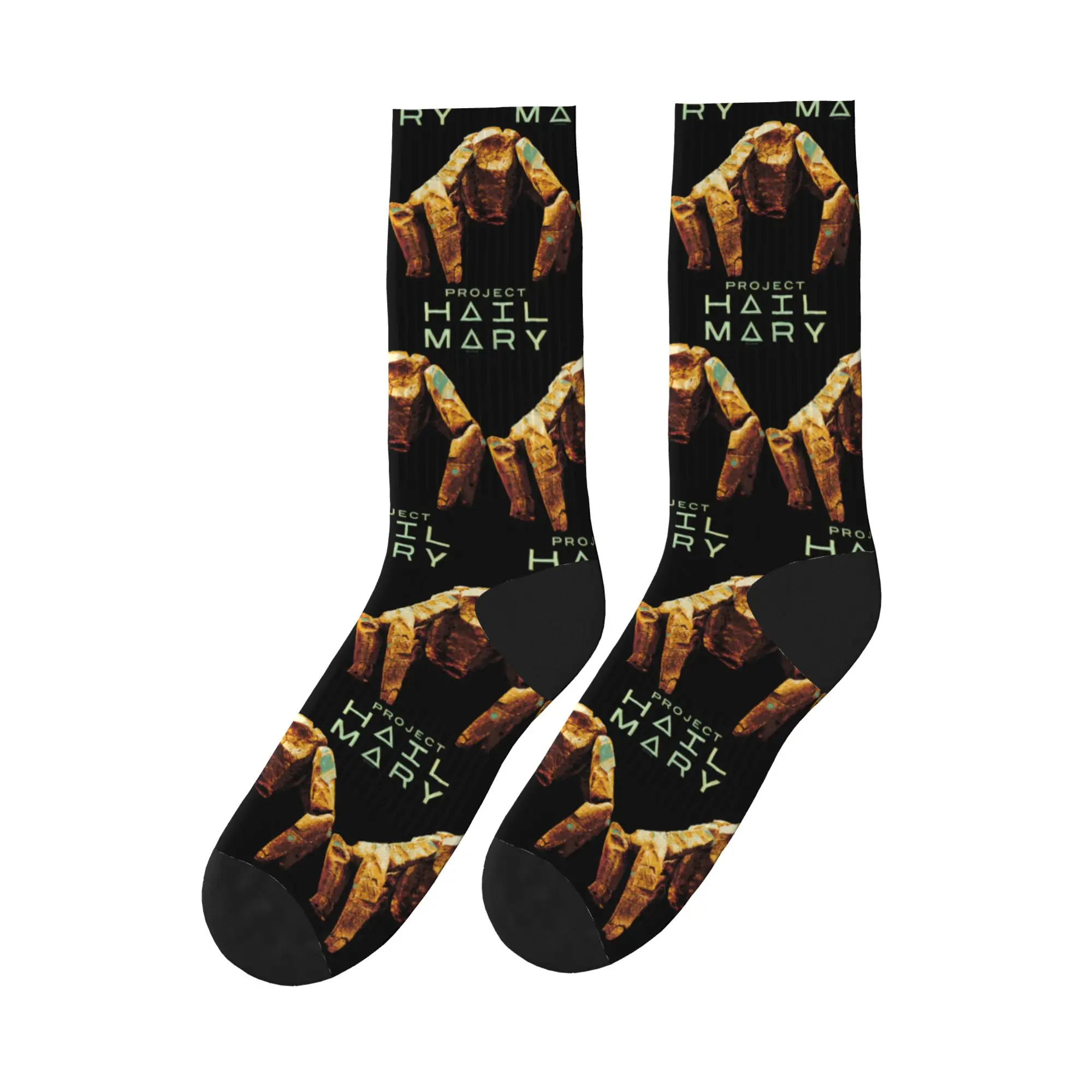 Project Hail Mary Rocky The Alien Distressed Portrait Stockings Gothic Socks Men Soft Socks Spring Skateboard Non-Slip Socks