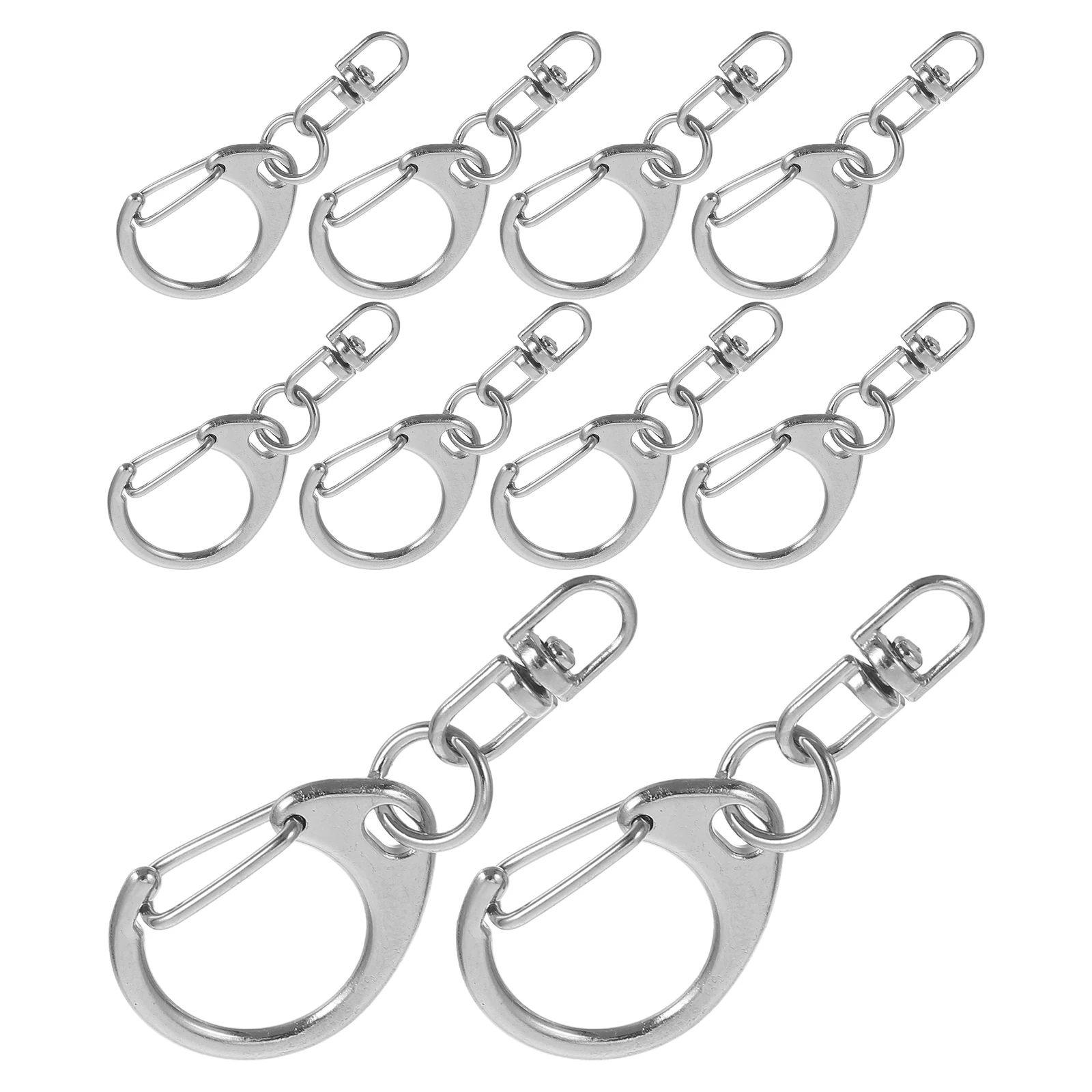 

10 Pcs Key Chain Hanging Accessories Small Swivel Snap Hooks Silver Zinc Alloy Clasps Sturdy Practical Long Term Use Versatile