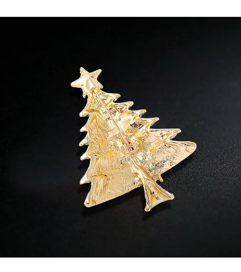 New Christmas brooch rhinestone pine cone snowflake walking stick Christmas tree pin men and women accessories holiday gifts