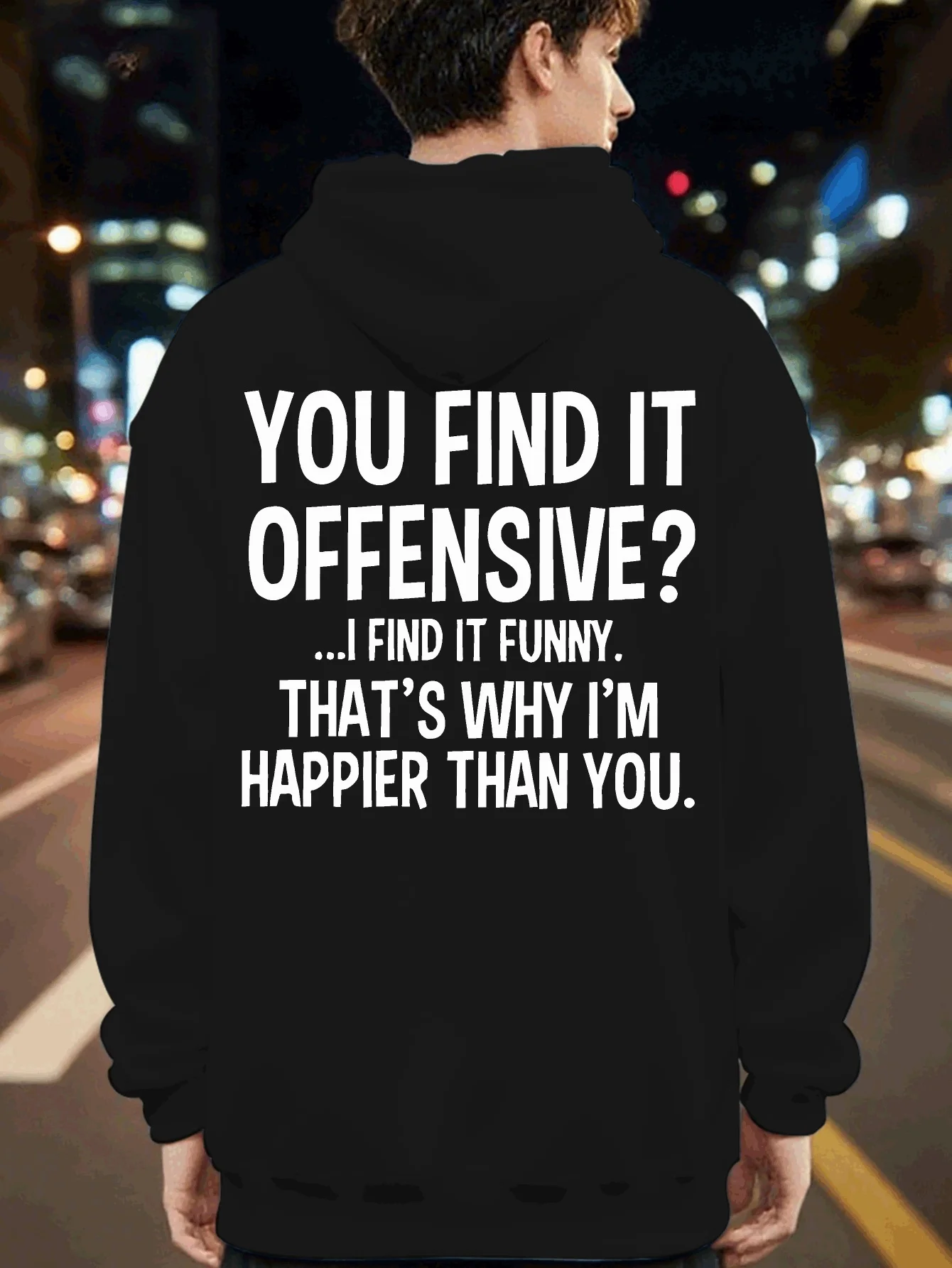

Pattern trend men's new back-printed sweatshirt for couples, sporty and casual loose-fitting sweatshirt