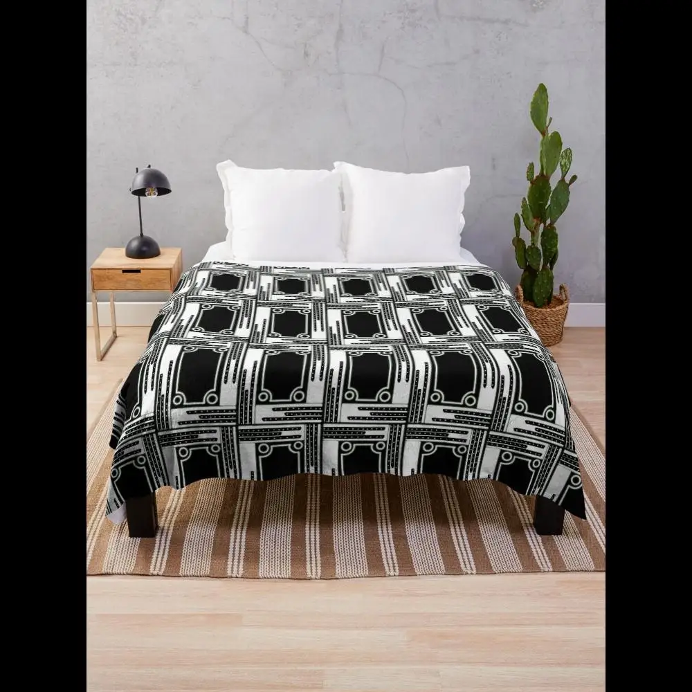 

Неоновое геометрическое одеяло с городскими огнями, мягкий уютный современный декор для гостиной, дивана