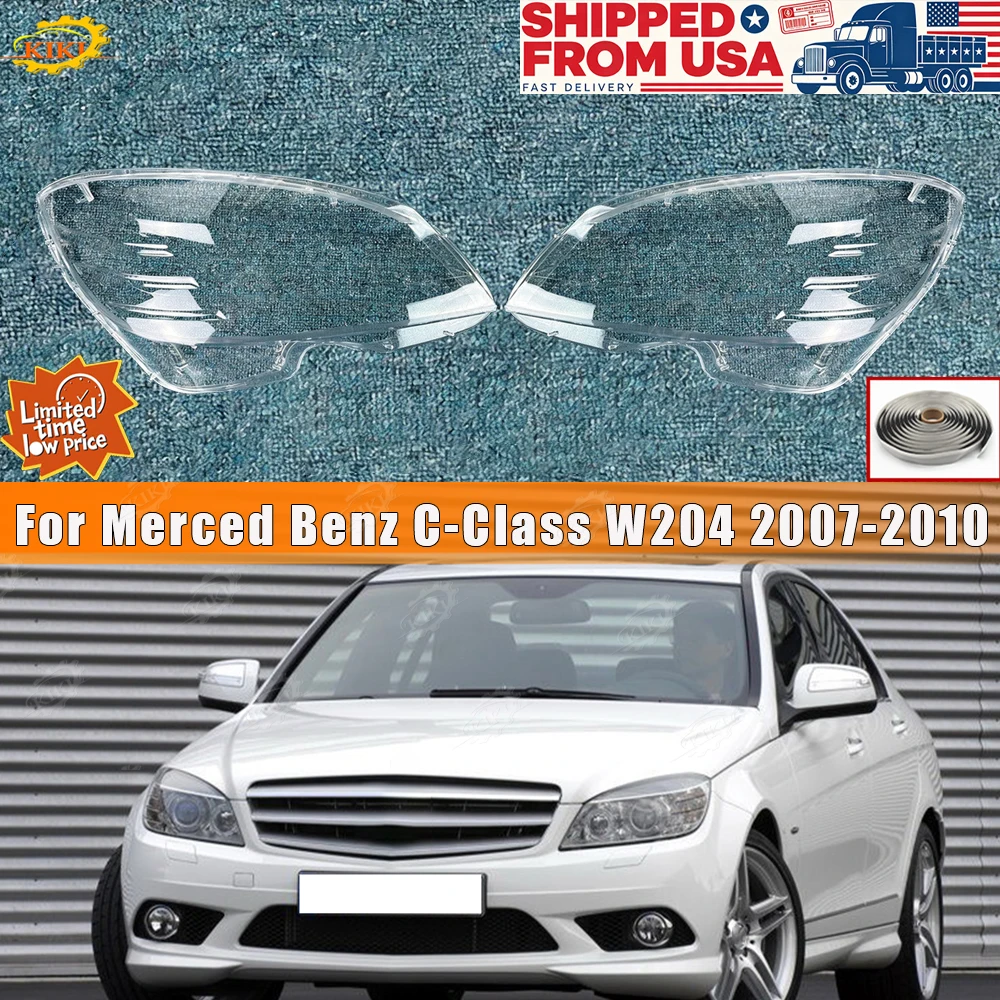 Front Headlight Clear Lens Shell Cover Matching Seal Glue Fit For Mercedes Benz C-Class W204 2007-2010 Left Right Lamp Repair