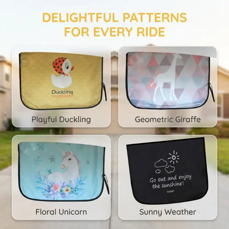 Universal Car Sun Shade Cover UV Protect Curtain Side Window Sunshade Cover For Baby Kids Cute Cartoon Car Accessories Styling