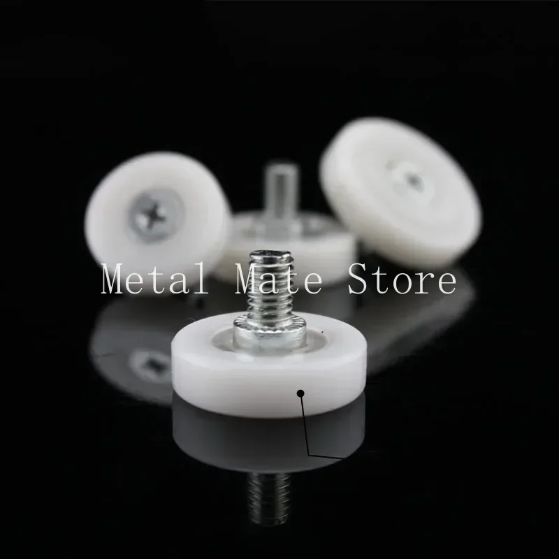 

20PCS M6 Drawer Bearing Pulley Wheels Nylon Steel File Cabinet Door Wheel Furniture Moving Diameters 19-29mm for Home & Office