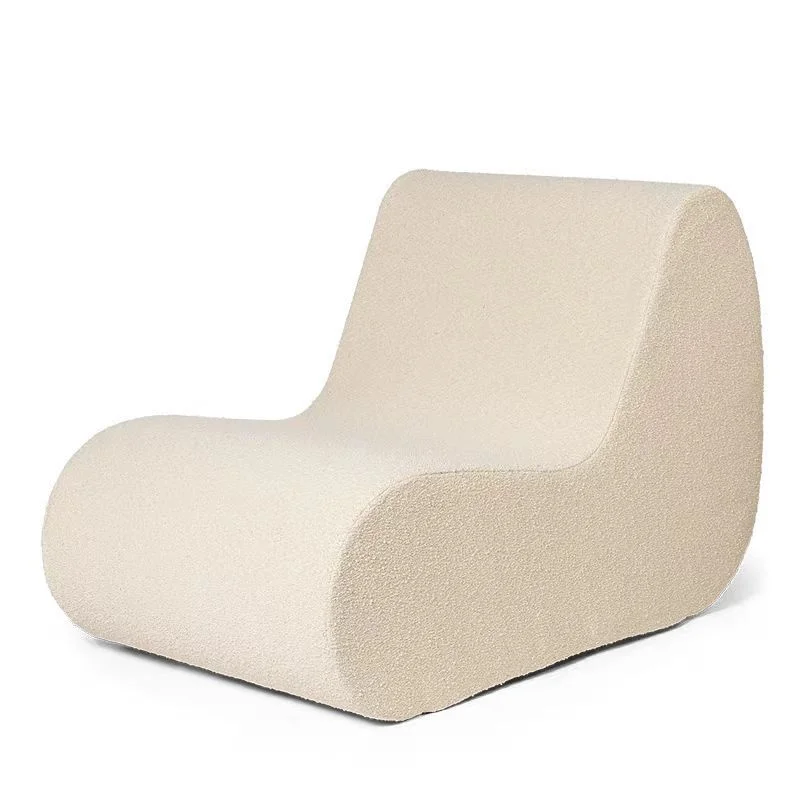 

@#Wabi-sabi Creamy Style Wavy Leisure Lazy Sofa, Suitable for Small-sized Apartments and Even for Homestays. It's a Fabric Sofa.