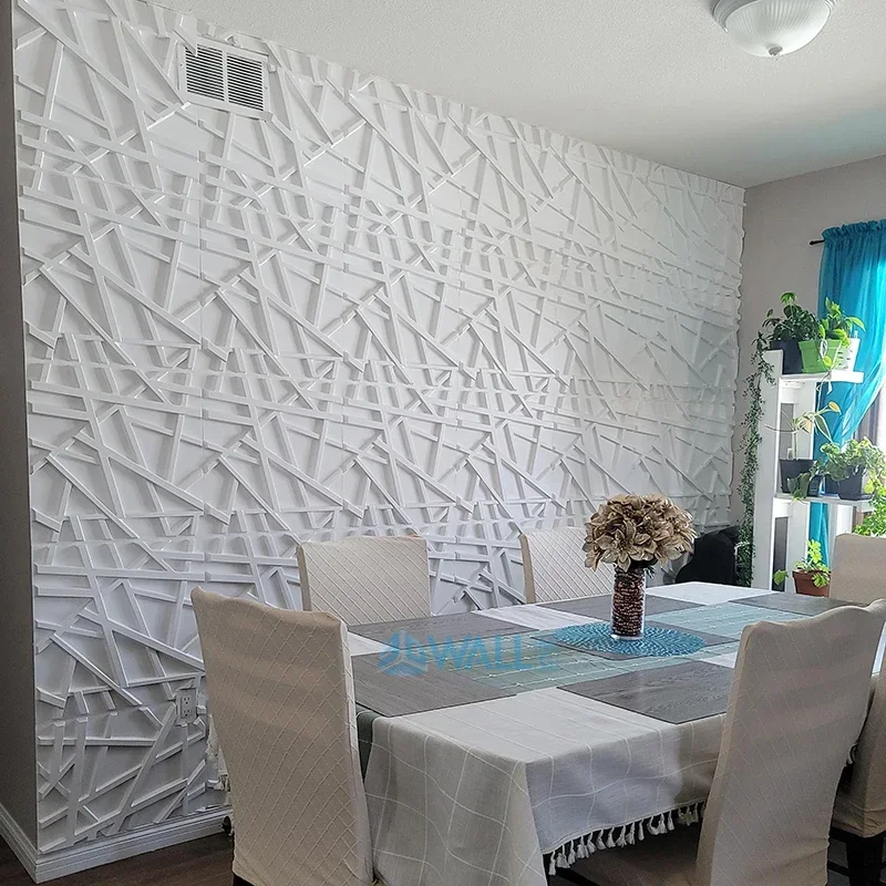 12pcs 50cm 3D wall panel Geometric lines 3D wall sticker wallpaper mural diamond design decor tile 3D mold 90's aesthetic room