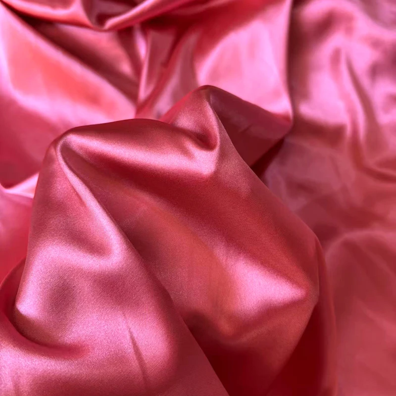 قماش ساتان حريري ناعم أحمر برتقالي بواسطة يارد قماش شارميوز مرن صغير لفساتين الزفاف فستان رسمي خلفيات مواد ذاتية الصنع