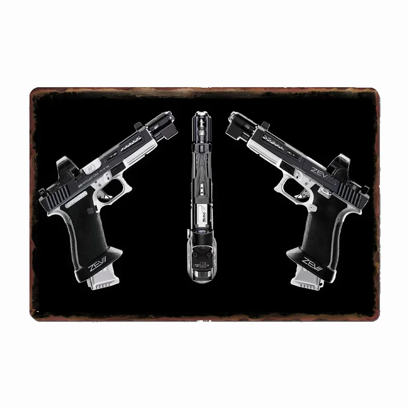 Gun Handgun Pistol Metal Plaque Poster Club Home Valines Pistols Cave Classic Plaques Tin Sign Poster Room Wall Decoration