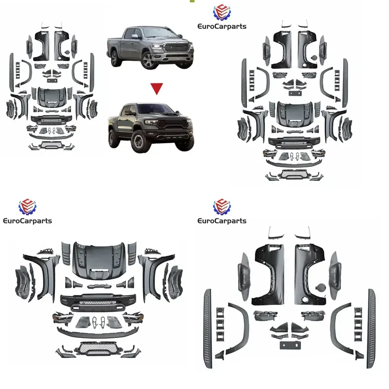 For 2013-18 Ram 1500 2500 Upgrade to 2021 TRX Car Body Kits, Conversion Kits, Accessories, Bumpers, Headlights (for Dodge)