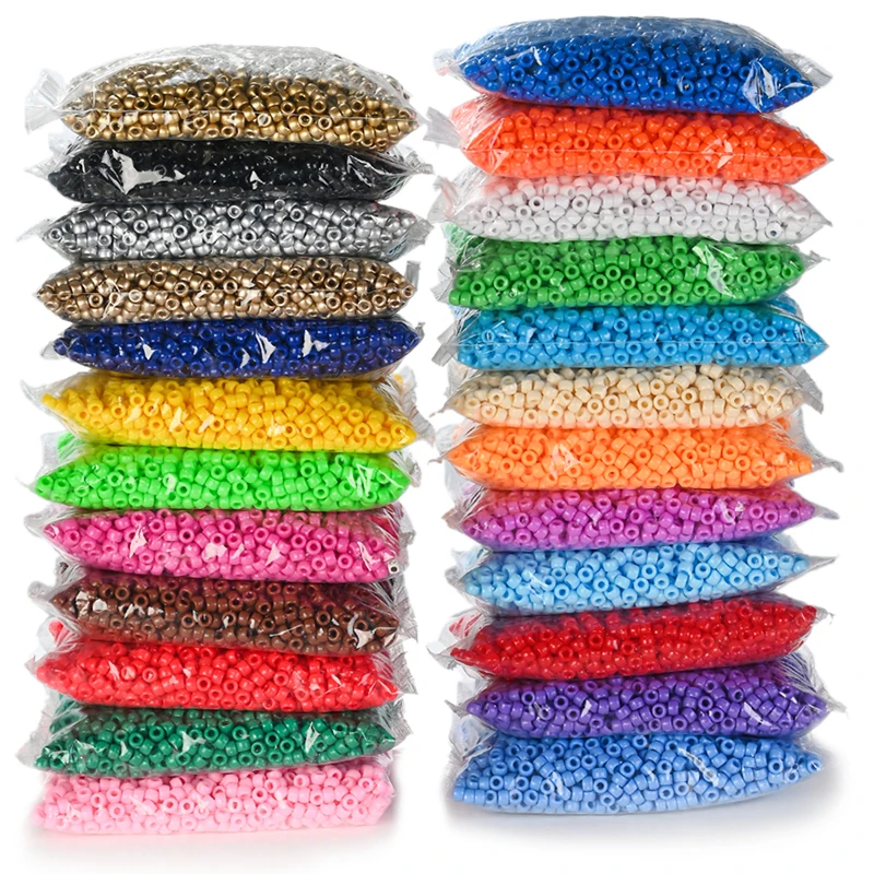 100Pcs Pony Beads 6x9mm Glitter Acrylic Beads Luminous Spacer Beads For Diy Craft Jewelry Bracelets Making Hair Supplies