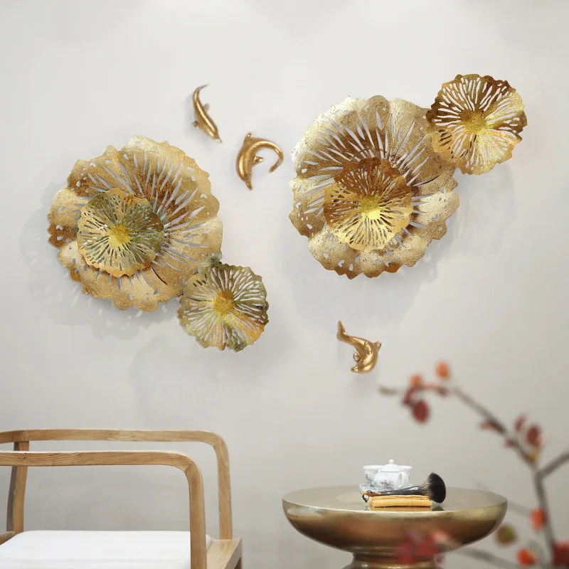 

New Chinese Style Annual Fish and Iron Art Three-dimensional Wall Decoration, Living Room Background Wall Decoration Pendant