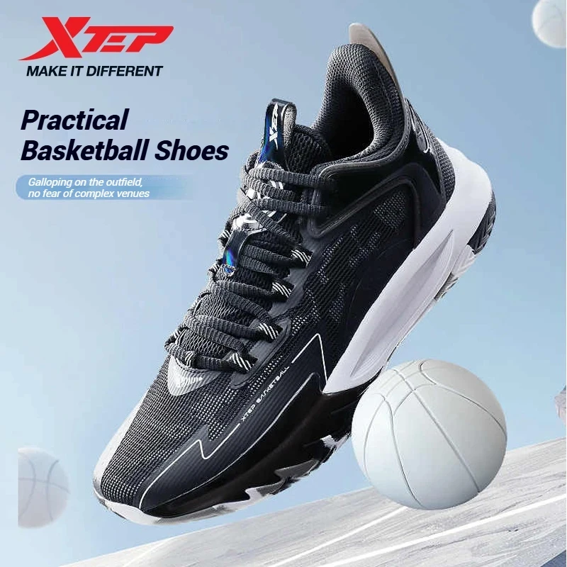 

Xtep Basketball Shoes For Men 2024 Summer Shock Absorption High Top Comfortable Combat Soft Sport Shoes 976219120003