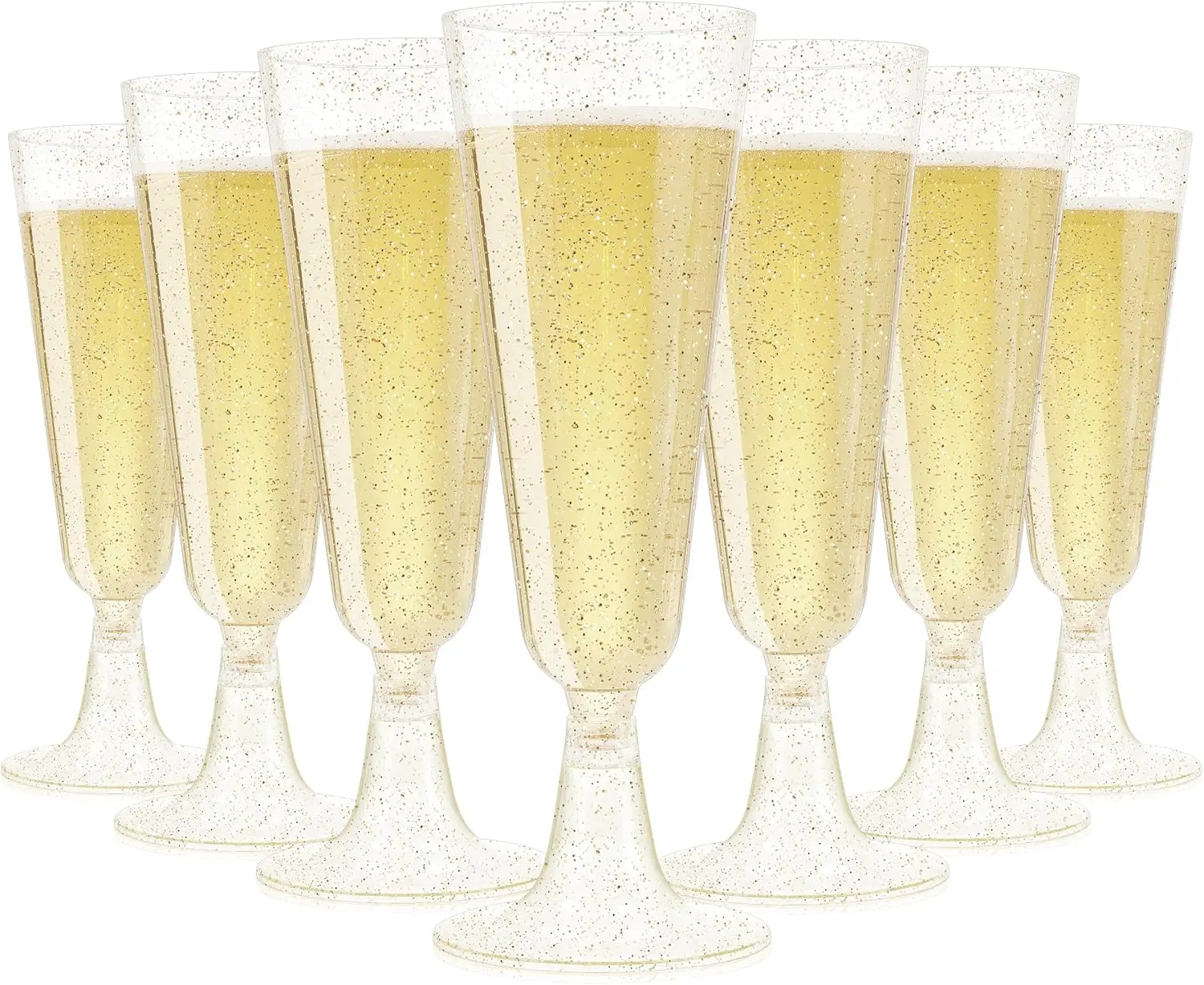 

Gold Glitter Champagne Flutes 40 Pcs Disposable Acrylic Toasting Glasses for Wedding, Bridal Shower, Birthday Party