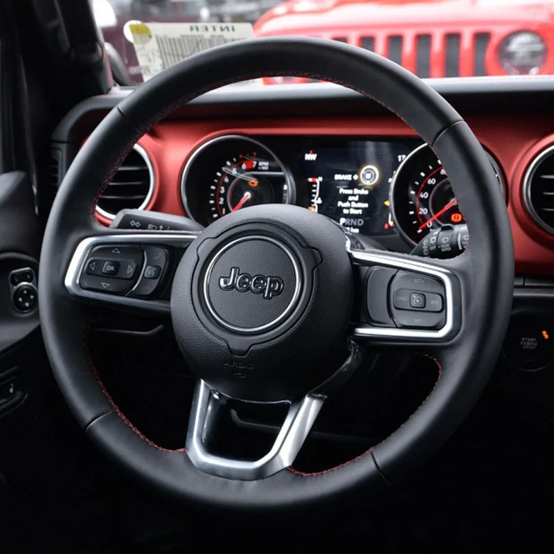 

Для Jeep Wrangler JL Gladiator JT 2018-2021 прошитая вручную черная натуральная кожа Нескользящая фотокожа