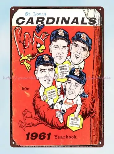 wholesale wall decor 1961 baseball Scorecard tin sign