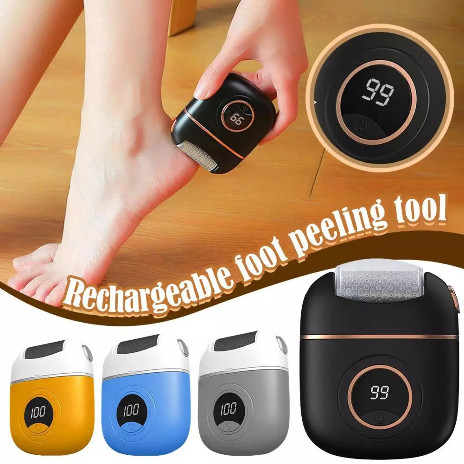 Digital Display Electric Foot Scraper Foot Callus Pedicure Beauty Tools for Home Daily Use Foot Spa