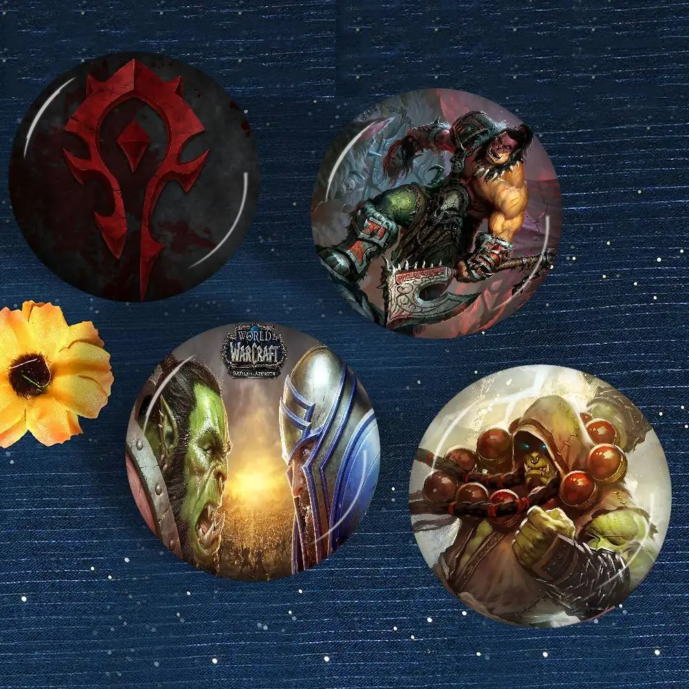 Funny W-World Of Warcraft Gaming 58mm Handmade Brooch Cartoon Cosplay Badge On Backpack Jewelry Accessories Gifts