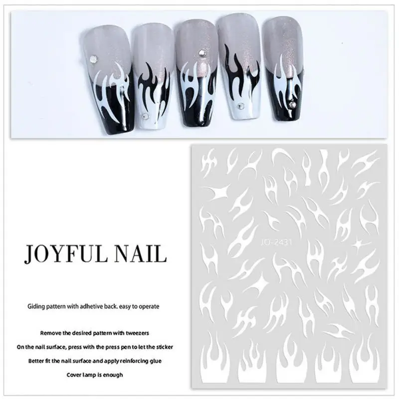 5/8/10PCS Irregular Nail Sticker Irregular Nail Decoration Nail Sticker Nail Accessories Thorn Flame Nail Art Tool Colorful