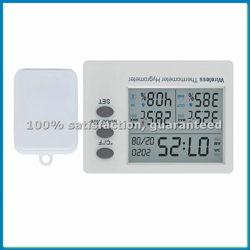 

Беспроводной Wi-Fi термогигрометр для помещений и улицы, цифровой измеритель температуры и влажности с большим экраном, электронные часы - A68X