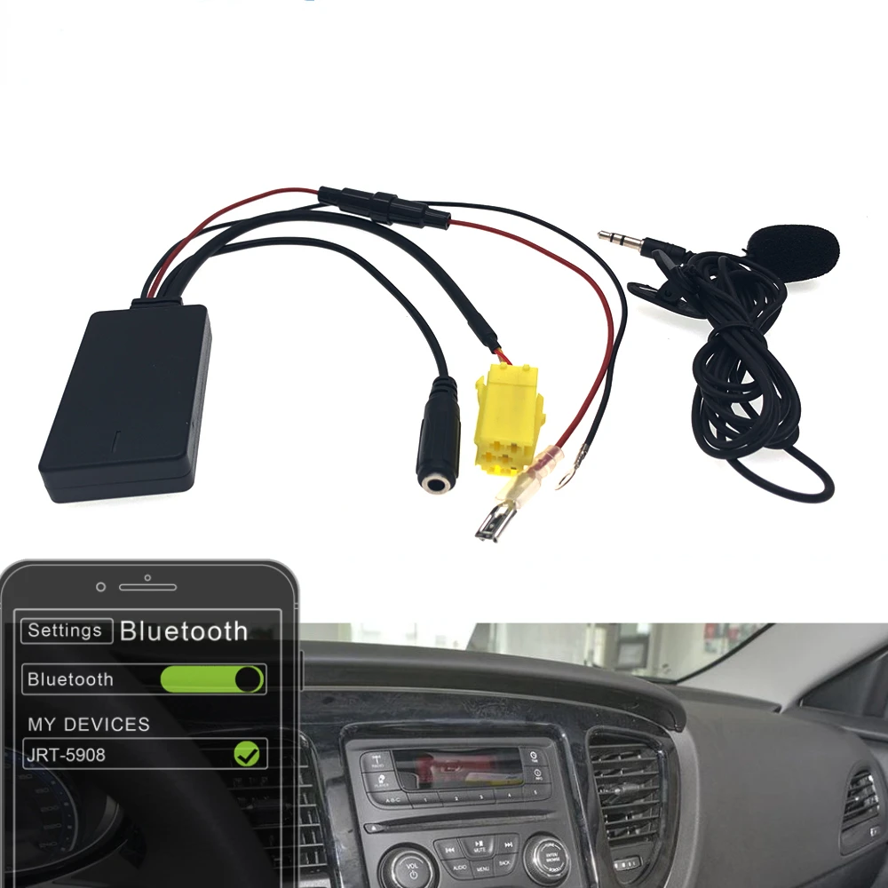 

Adaptador con Bluetooth para coche, Cable auxiliar Alfa Romeo 5,0, 147, 156, Brera Mito, piezas de repuesto manos libres