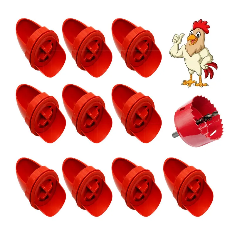 

Chicken Feeder Poultry Feeder Diy Port Gravity Feed Kit Rain Proof No Waste Ducks Feeders for Buckets Barrels Bins Troughs