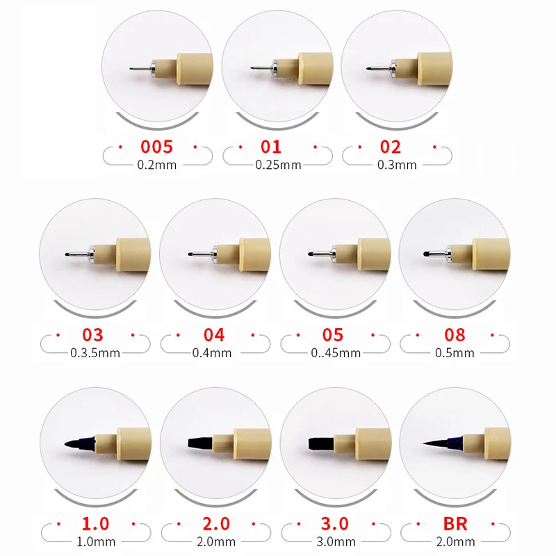 Sakura Pigma Micron Pen Set of 11 Black Fineliner Markers for Sketching Manga Comic Drawing Art Design Waterproof Pigment Ink image 5