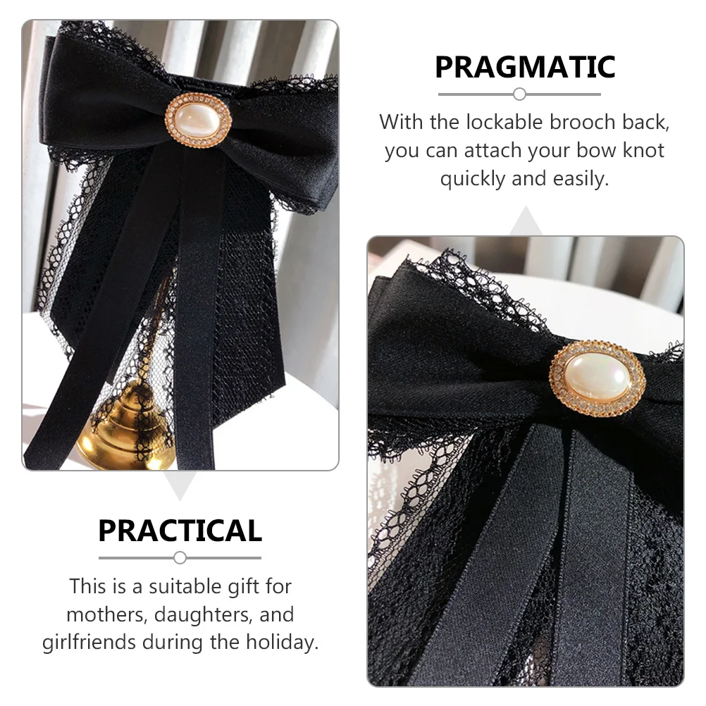 1 قطعة ربطة العنق القوس بروش تقليد اللؤلؤ قبل تعادل موحدة نمط مساء الزفاف مأدبة ملحق ربطة القوس فيونكة بروش