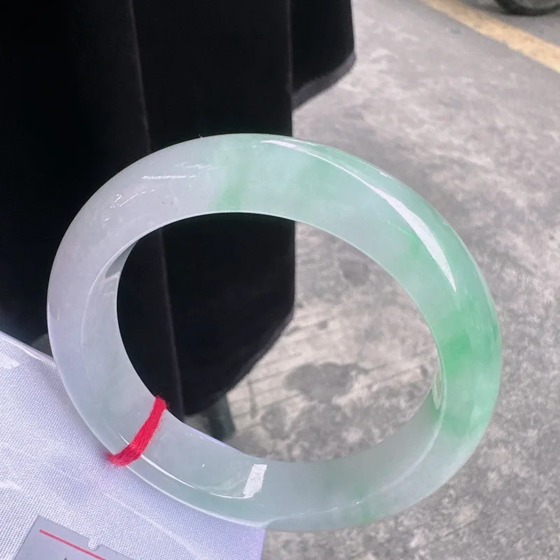 Natural Myanmar a-Level Jade Unisex Ice-like Floating Green Positive Ring Bracelet Wholesale