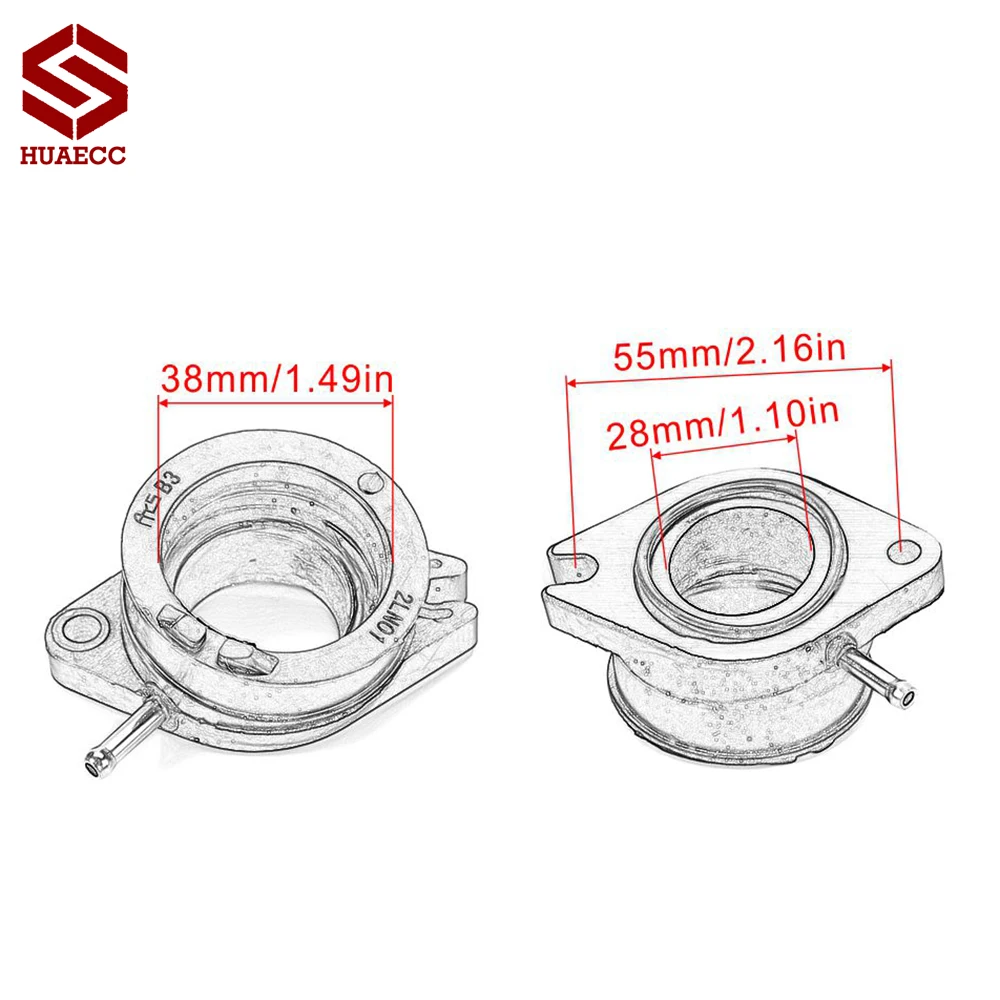 Motorcycle Carburetor Interface Adapter Intake Manifold for Yamaha TTR225 1999-2004 XT225 Serow 1992-2007 ST225 Bronco 1997