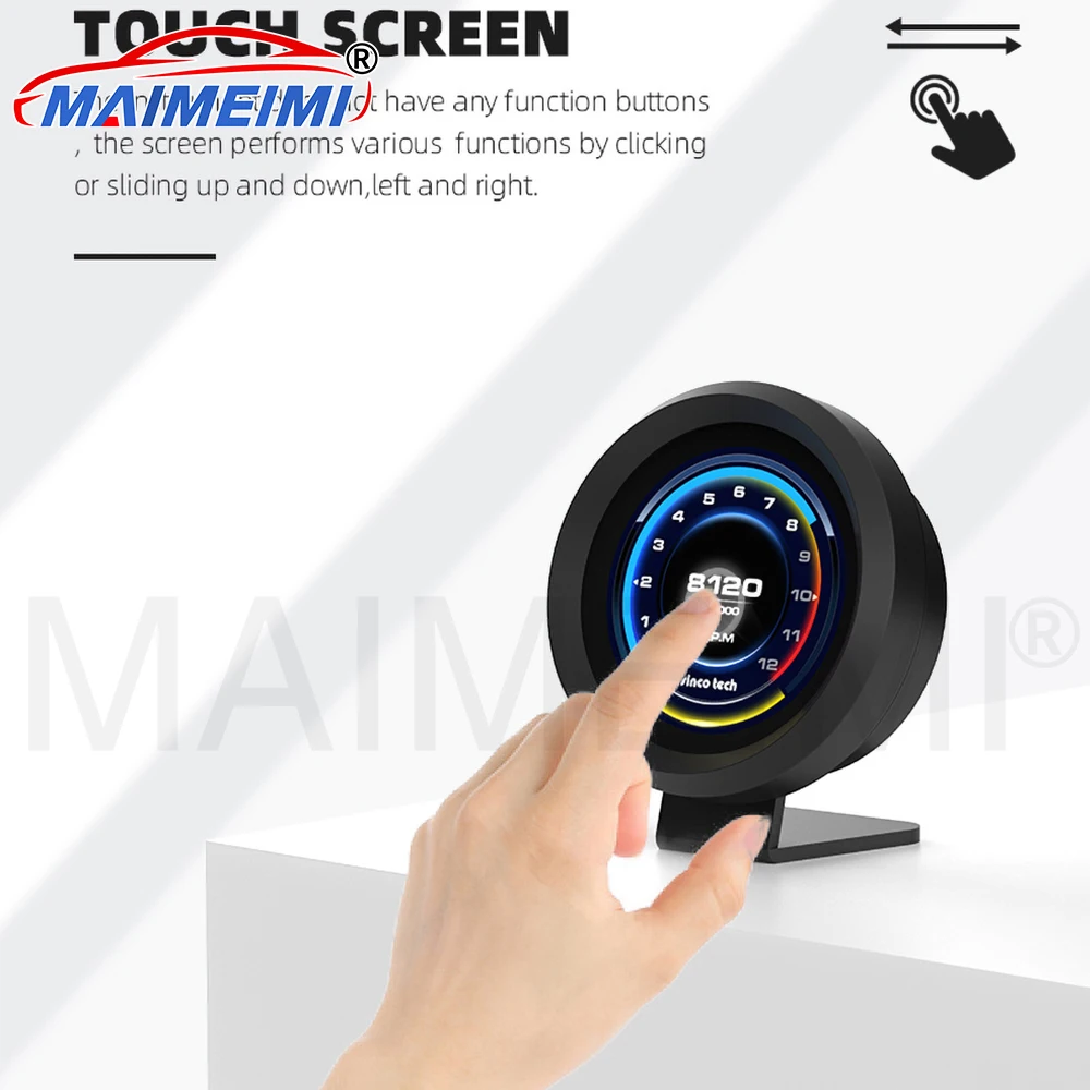 

9 In 1 Multi-Function Car Racing Dashboard Gauge 2.1Inch Racing Gauge IPS Touch-Screen Digital Display for 12v Car
