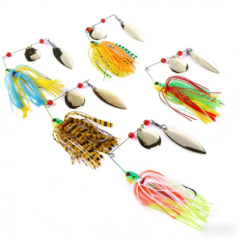 17g Alloy Mustache Lure Bait Willow Leaf Type Spinning Fish Anti-Hook Bottom for Freshwater & Saltwater Universal Topmouth Culte