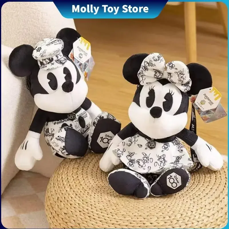 

36cm Disney 100th Anniversary Mickey Minnie Plush Doll Toys Cute Pillow Doll Homdecor Stuffed Dolls Cartoon Animals Plush Toy