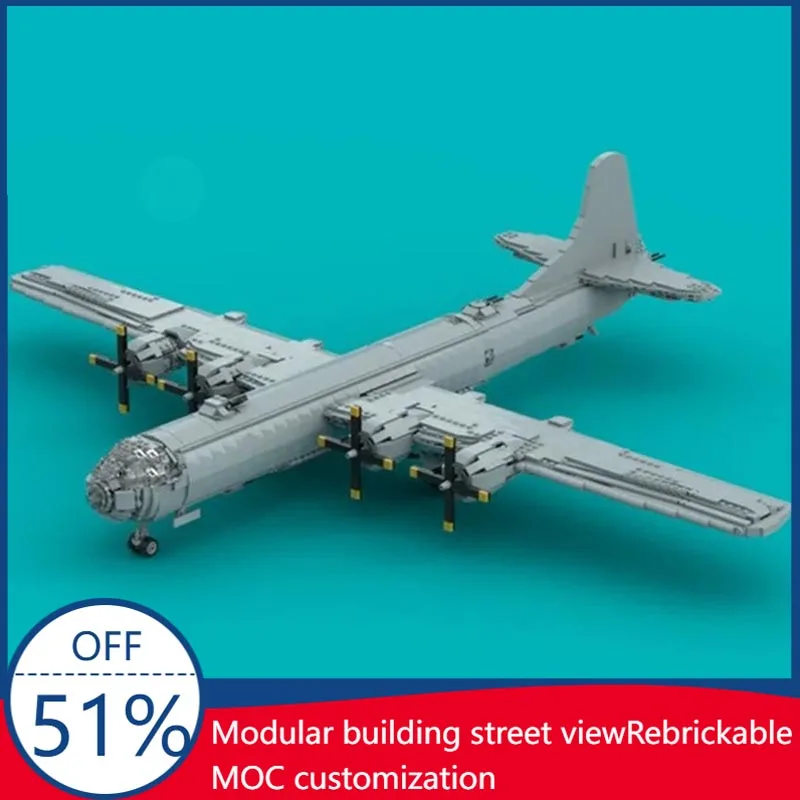 

1:35 Scale 3067PCS WW2 Military MOC B-29 Superfortress Long-Range Bomber Model DIY Creative Ideas Assembly Toy Gift Brick Blocks