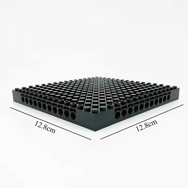 DIY 16x16 Hole MOC Black Connection Template Base Plate with Adjustable Columns for Free Assembly Scene Combination Accessories