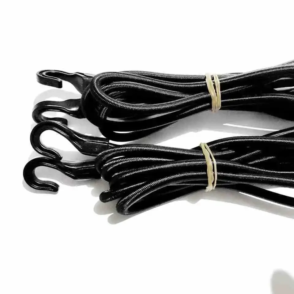 0.4m/1m/1.5m/2m Heavy Duty Elastic Bungee Shock Cord Strap Stretch Plastic Hook Car Luggage Tent Kayak Boat Canoe Bikes Rope Tie