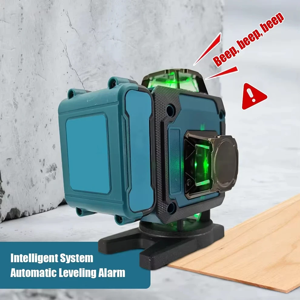 360 4D 16 Line Green Cross Line Laser Level, Self-Leveling, Indoor Outdoor Construction, Rotary Laser Level, Compatible
