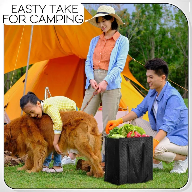 TEXU Thermal Tote-Insulated Non-Woven Picnic Bag(10 Pcs), Portable, Foldable For Hot/Cold Food Storage& Delivery-Refrigerator, P