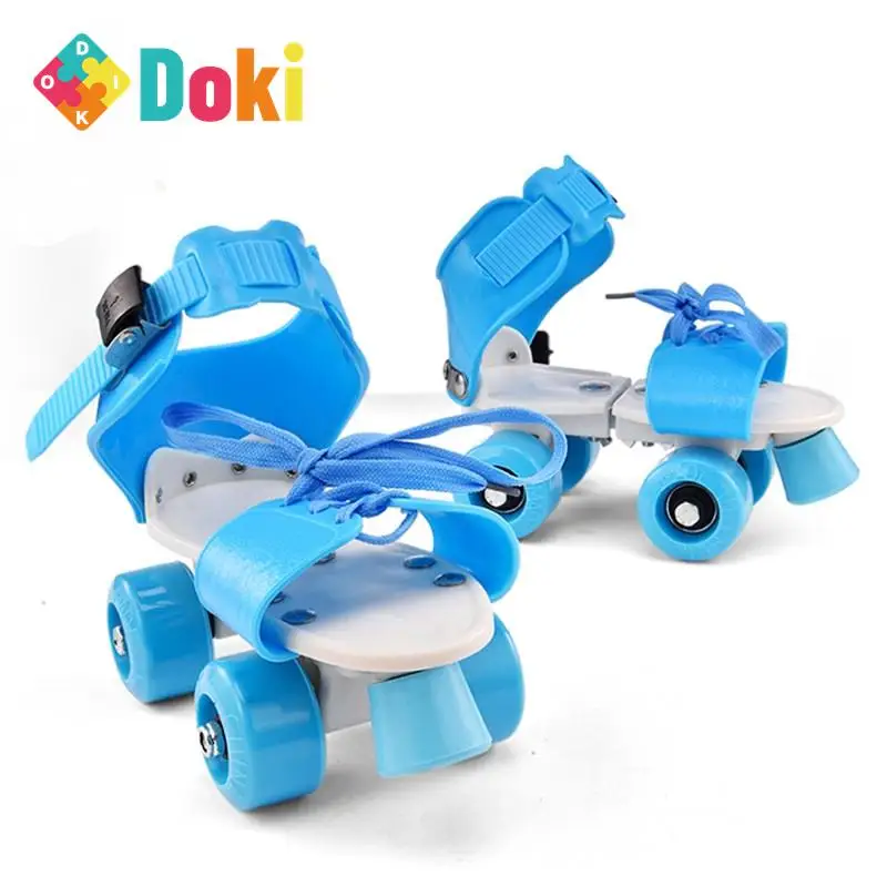 цена Children's Adjustable Roller Skates Double Row Roller Skates Simple Four Wheel Roller Skates Rage Shoes Walking Shoes 2023