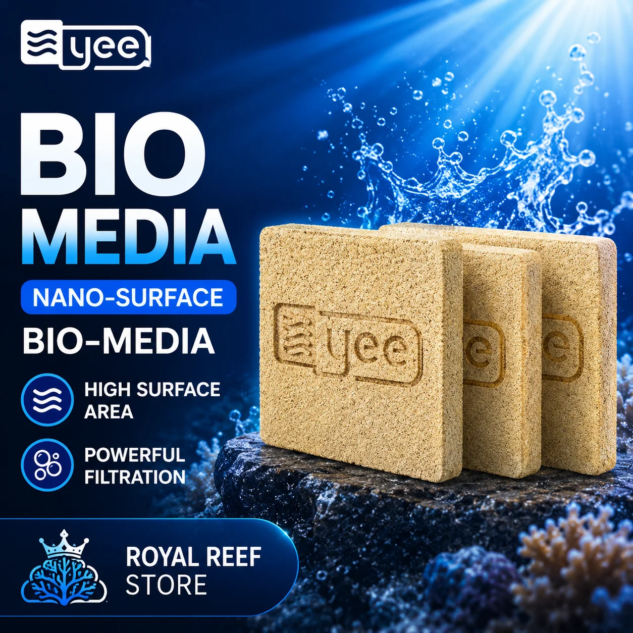Yee Aquarium Nano-Kulturball Biochemische Filtrationskugel mit Aktivkohle zur Wasserreinigung für Korallenriffe und Fischbecken