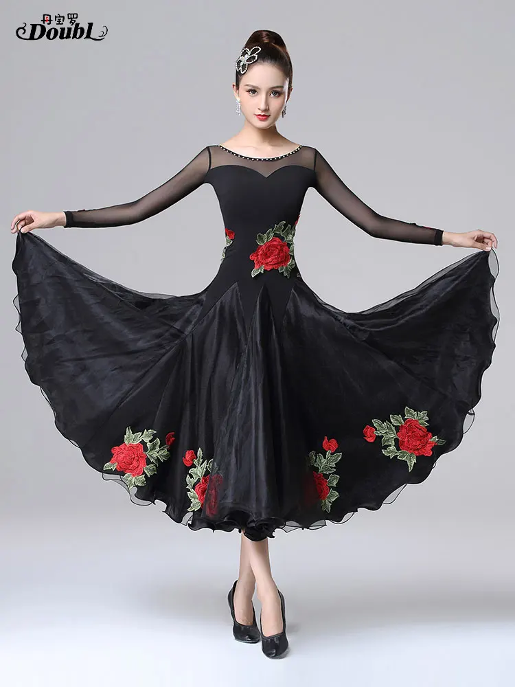 New modern dance skirt for women, waltz dance wear, high-end ballroom dance dress, performance skirt, ballroom practice