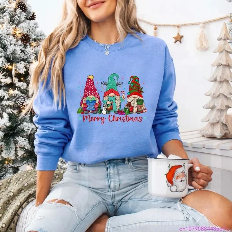 

Merry Cisas Gnome Pullover Women's Hoodie Sweater irt Spring 2026 Other Material 00% Ladies Faion Knitwear