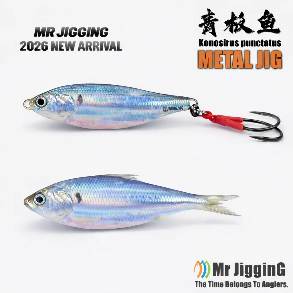 Nouveau 2026 Jig métallique 3D Konosirus 10g-40g à chute super lente pour la pêche au jigging des maquereaux espagnols, groupers, bonitos et bar.