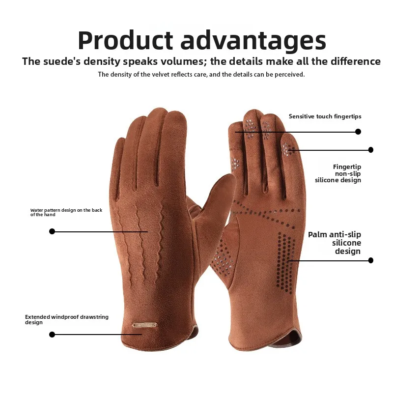 قفازات الرجال الرياضة الدراجات الرياضة في الهواء الطلق عدم الانزلاق الباردة واقية سميكة قفازات شاشة اللمس الشتاء الباردة واقية قفازات دافئة