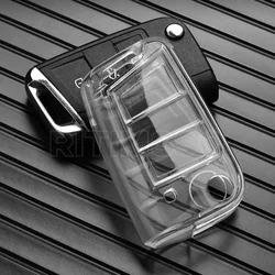 Soft TPU Car Key Case Full Cover Fob For VW Volkswagen Golf 7 MK7 Tiguan MK2 For SEAT Ateca Leon FR 2 Ibiza For Skoda Octavia