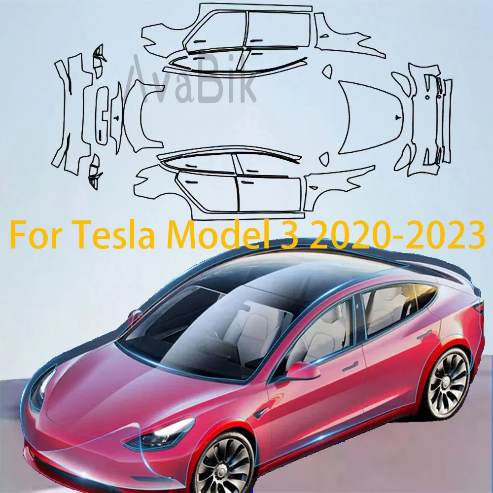 Matte 8.5Mil PPF for Tesla Model 3 2018-2023 Pre Cut TPU Transparent Scratch Resistant Car Paint Protection Film Car Accessories